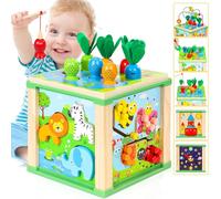 Jojoin Activity Cube Baby Toys - Wooden Toy for 1 2 Year Old Boys Girls - Montessori Activity Table Carrot Toys - Toddler Toy Easter Gifts for Kids 1st Birthday Gifts for Girls Boys