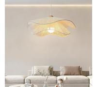 JOJOM Boho Rattan Chandelier Nordic Pendant Lamp Hand Woven Pendant Light Creativity Farmhouse Style Beige White for Kitchen Bedroom Dining Room Living Room Hallway Foyer 40CM