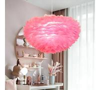 JOJOM Feather Light Shade for Ceiling Pendant Light Modern Nordic Chandelier Decoration Accessories Feather Lamp White Pink Grey or Living Room Dining Room and Bedroom(B,40CM)