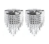 Jojomino 2X Modern Crystal Wall Lamp Chrome Sconce Wall Light for Living Room Bathroom Home Indoor Lighting Decoration