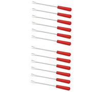 Jojomis 12 Pcs Red Stainless Steel Fruit Forks, Barbecue Forks, Chocolate Melting Sticks, Reusable Cooking Forks, Cheese Dipping Forks, BBQ Forks for Chocolate Fountain and Meat - 15cm