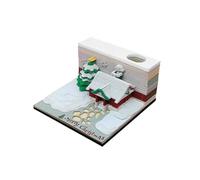 Jojomis 3D Christmas Tree Memo Pad Home Decor DIY Xmas Gifts with Dust Cover Notepad Notes Paper Calendar