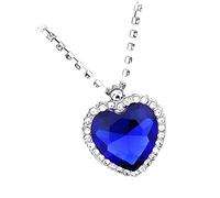 Jojomis Heart of the Ocean Blue Diamond Necklace | artificial setting, alloy link chain