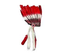 Jojomis Native American Chief Headdress Hat Stage Show Artificial Feather Headpiece for Adults 25.59x19.69 inch Costume Prop