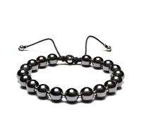 JOJOPANDA Men’s Beaded Bracelet Adjustable, Natural Texture Beads with Stainless Steel Spacers, Braided Cord, Minimal Everyday Bracelet for Men & Women, Adjustable Fit 6.7″-9.5″, Stone, no gemstone