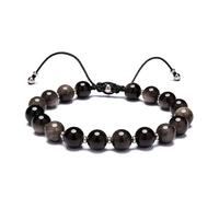 JOJOPANDA Men’s Beaded Bracelet Adjustable, Natural Texture Beads with Stainless Steel Spacers, Braided Cord, Minimal Everyday Bracelet for Men & Women, Adjustable Fit 6.7″-9.5″, Stone, no gemstone