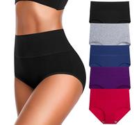 JojoQueen Womens Underwear High Waist Cotton Underwear Soft Underwear Super Stretchy Briefs Full Coverage Panties Women, Dark-5pack, X-Large-XX-Large