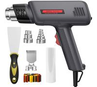JOJOrec Heat Gun, 2000W Professional Hot Air Gun 400℃ & 600℃ Dual-Temperature Settings, Overload Protection, Double Heating Wire Fast Heating, 6 Accessories for Paint Stripping, Crafts, Shrinking PVC