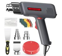JOJOrec Heat Gun, 2000W Professional Hot Air Gun 50℃- 600℃ Variable Temperature Control (6-Level) with Dual Air Flow Settings, Overload Protection, 1.5s Fast Heating, 6 Accessories for Paint Stripping