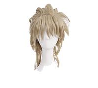JoJos Bizarre Adventure Dio Brando Cosplay Wig 45cm Blonde Medium Hairstyle Heat Resistant Synthetic Hair Wig + Wig Cap