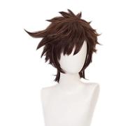 Jojo's Bizarre Adventure Joseph Joestar Wigs Cosplay Costume Short Brown Synthetic Hair Wig for Halloween Party Carnival
