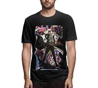 JoJo's Bizzare Adventure Man Crew Neck T-Shirts Casual Tops tee Black Training Cotton S