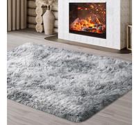 JOJOSEE Rugs Living Room, 120 x 160 cm Grey Area Rug, Anti Slip Soft Fluffy Shaggy Extra Large Floor Carpets Mat for Bedroom, Nursery Bedside (Light Grey, 120x160cm)