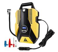 JOJOY LUX Digital Tire Inflator 12V DC Portable Auto Air Compressor Pump, 150 PSI Auto Shut Off with LED Flasher, Long Cable for Car, Bicycle, Motocycle, Air Boat and Other Inflatables