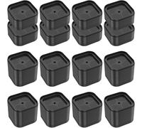Jokapy 24 Pcs Adjustable Furniture Risers with Nonslip Bottom Table Risers Stackable Bed Lifter Versatile Beds Raising Blocks for Table Desk Couch Chair Sofa Cabinet Bed Legs Black