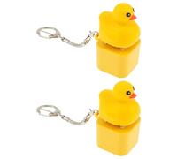 Jokapy 2Pcs Duck Quacking Keychain Duck Keyboard that Quacks Type C Charge Ducks Pressable Sound Light Up Hanging Ornament for Wallet Bag Clothes