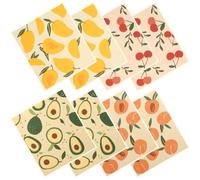 Jokapy 8Pcs Swedish Dishcloths,Super Absorbent Cellulose Sponge Paper Towels Reusable Kitchen Dishcloths,Washable Kitchen Dish Towels Soft Cleaning Cloths for Kitchen Home Washing Dishes(Fruit)