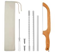 Jokapy Bread Bow Saw Knife with 2 Extra Stainless Steel Serrated Blades Ergonomic Wood Handle Bread Bow Knife Multipurpose Bread Saw Slicer for Homemade Bread Bagels Baguettes and More xiangbaoshang