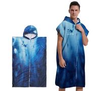 Jokapy Changing Robe Towel for Surfing Hooded Towel Poncho Soft Microfiber Compact Lightweight Quick Dry Universal Wetsuit Changing Swimming pool Beach Surfing Dive (Manta Ray, Zipper style)