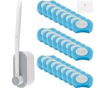 Jokapy Disposable Toilet Brush Set,Toilet Cleaner Brush with 24 Cleaner Refills Wall Mounted Storage, Long Handle Toilet Bowl Cleaner Wand for Toilet Bowl Sink Bathtub Wash Basin Mop Pool(Gray)
