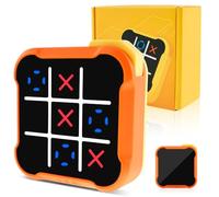 Jokapy Electronic Tic Toe Game 3-in-1 Handheld Puzzle Console Memory Training Portable Travel Games Education Toy (Orange)