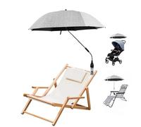 Jokapy Garden Umbrella Parasol Portable,Camping Chair Umbrella Multifunctional Clip-on Beach Umbrellas with Universal Clamp 360° Adjustable,Beach Chair Parasol Umbrellas for Wheelchair (Grey-82cm)