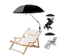 Jokapy Garden Umbrella Parasol Portable,Camping Chair Umbrellas Multifunctional Clip-on Beach Umbrella with Universal Clamp 360° Adjustable,Beach Chair Parasol Umbrellas for Wheelchair (Black)