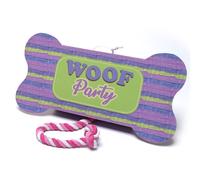 Jokari Woof Party Pull String Dog Toy Pinata. Fill Bone Shaped Box with Your Pups Favorite Treats Snacks Favors Accessories or More. Attached