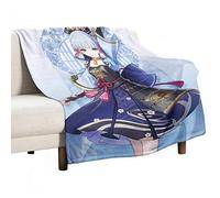 JOKBEN Genshin Impact Blanket Kamisato Ayaka Blanket Inazuma Game Anime Blanket M(150cm×125cm) Super Soft Flannel Throw Blanket for Kids & Adults