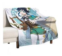 JOKBEN Genshin Impact Blanket Venti Blanket Mondstadt Game Anime Blanket L(200cm×150cm) Super Soft Flannel Throw Blanket for Kids & Adults