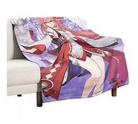 JOKBEN Genshin Impact Blanket Yae Miko Blanket Inazuma Game Anime Blanket L(200cm×150cm) Super Soft Flannel Throw Blanket for Kids & Adults