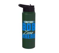 Joke Funny Name Bob Birthday Robert Bob Zone Ahead Stainless Steel Insulated Water Bottle