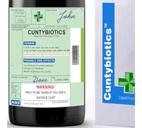 Joke Prescription Wine Label & Bottle Bag, Funny Novelty Gifts for Women & Men. Prescription Wine Prosecco Gifts for Women. Funny Birthday Gift, Secret Santa, Joke Christmas Gifts (C*ntybiotics)