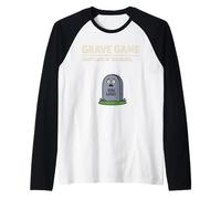 Joke Pun Funny Halloween Grave Game Dont Look at The Grave Raglan Baseball Tee