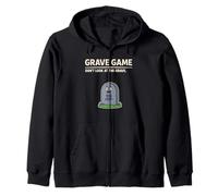 Joke Pun Funny Halloween Grave Game Dont Look at the Grave Zip Hoodie