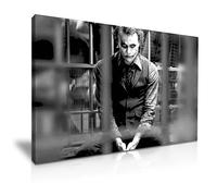 Joker Behind The Bar Prison Black and White Canvas Picture Print Modern Art Best Gift For for Joker Batman Movie Fans Home Office Hotel Decoration (S: 46cm X 31cm)
