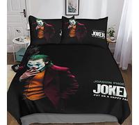 Joker Duvet Cover Set Gotham City Bedding Set for Kids Boys Girls 3D Printed Comforter Cover Microfiber Quilt Cover Bedroom Collection King（220x240cm）