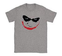 Joker Face Mens T-Shirt Medium Grey Batman Funny Present Top