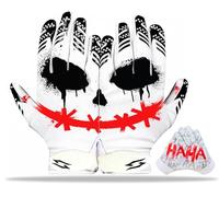 joker football receiver gloves jester sticky tacky elite pro grip super sports palms performance boost your game skin tight kids sizes youth adult mens wide villain battle usa