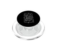Joker Skull Jester The Clown Line Art The Fool Tarot Card PopSockets PopGrip for MagSafe