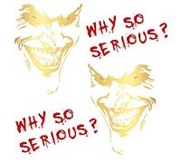 Joker Sticker 10 x 7 cm Why So serious Lettering Vehicle Decoration Film for Car Bus Caravan Car Accessories Car Sticker Clown (Gold Metallic, K059 + K060 + FS15 Set 2x Joker + 2x Letter)