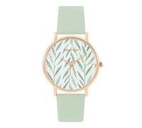 Joker & Witch PU Printed Women's Watch, Green, White, strap