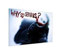 Jokers Why So Serious Movie & TV Canvas Prints - Iconic Poster Wall Art for Home Cinema, Office, Bedroom Large (61 x 41 cm - 24" x 16" inch)