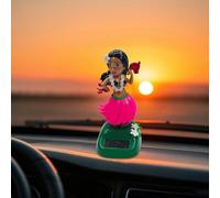 Jokes Solar Powered Dancer Sways Girl Shakes Her Head Doll Car Decoration Dance Figure Solar Powered Dance Statue Games Girl 7 Years Female (B, One Size)