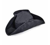 jokeshop Black Caribbean Pirate Jack Hat Mens Ladies Pirates Party Plush Fancy Dress Accessory