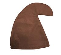 jokeshop Garden Gnome Curly Hat Seven Dwarf/Dwarves Smurf Hats Fairytale Fancy Dress Costume (Brown)