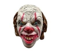 jokeshop Grey IT Clown Mask With Hair Latex Full Head Mask Deluxe Halloween Adult Fancy Dress Pennywise Costume Scary Character