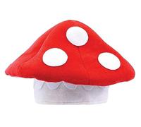 jokeshop Mario Luigi Wario Waluigi Toad Hat Cap Plumber Bros Overalls Video Game Character Fancy Dress Cosplay Costume Party (Mushroom - Toad)
