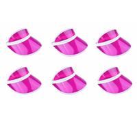 jokeshop Pack of 6 Neon Sun Visors Pub Golf Plastic Visor Golf Tennis Poker Fancy Dress Accessories Costume Accessories Festivals Retro Raves 80s 90s Fancy Dress (Pink)