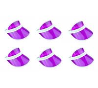 jokeshop Pack of 6 Neon Sun Visors Pub Golf Plastic Visor Golf Tennis Poker Fancy Dress Accessories Costume Accessories Festivals Retro Raves 80s 90s Fancy Dress (Purple)